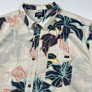 Billabong Shirt Mens Floral Hawaiian Button Up Short Sleeve Size XL